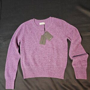 NAADAM Studio 100% Cashmere Cropped Crew XS Heathered Purple – Ethically Sourced